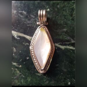 925 Solid Silver Large Mother Of Pearl Pendant